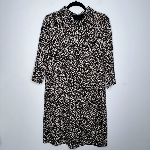 J. McLaughlin Women’s Sheila Dress Leopard Print 3/4 Sleeve Size Small - Picture 1 of 5